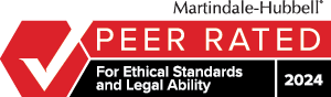 Martindale's 2024 Peer Rated firm. For ethical Standards and Legal Ability.